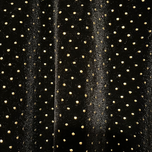 btween Black ‘Velvet Like’ Girl’s Skirt Set with Gold Polka Dots - Picture 5 of 8